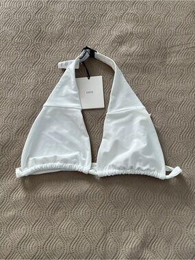 Onia ruched White Triangle Bikini Top size small